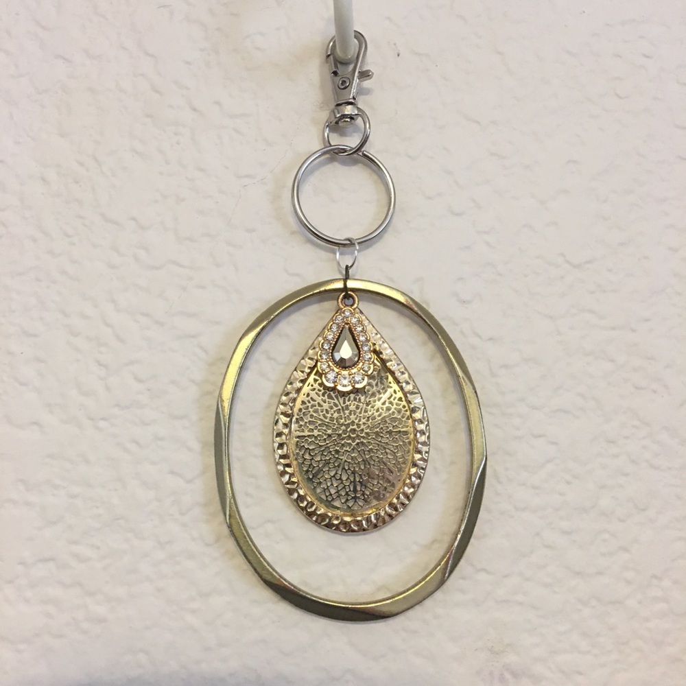 Vintage repurpose salvaged estate gem keychain